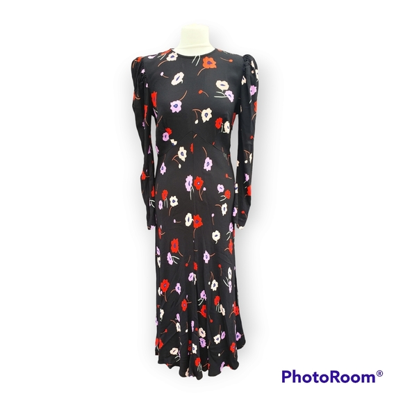 M&S X Ghost Floral Midaxi Midi Tea Dress Size 12 Christine Lampard Loose Women - Picture 3 of 15